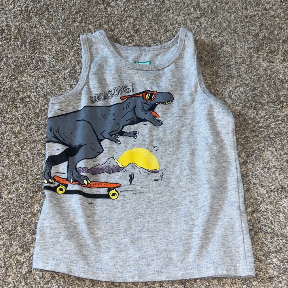 Garanimals Gray Tank Top with Dinosaur Graphic